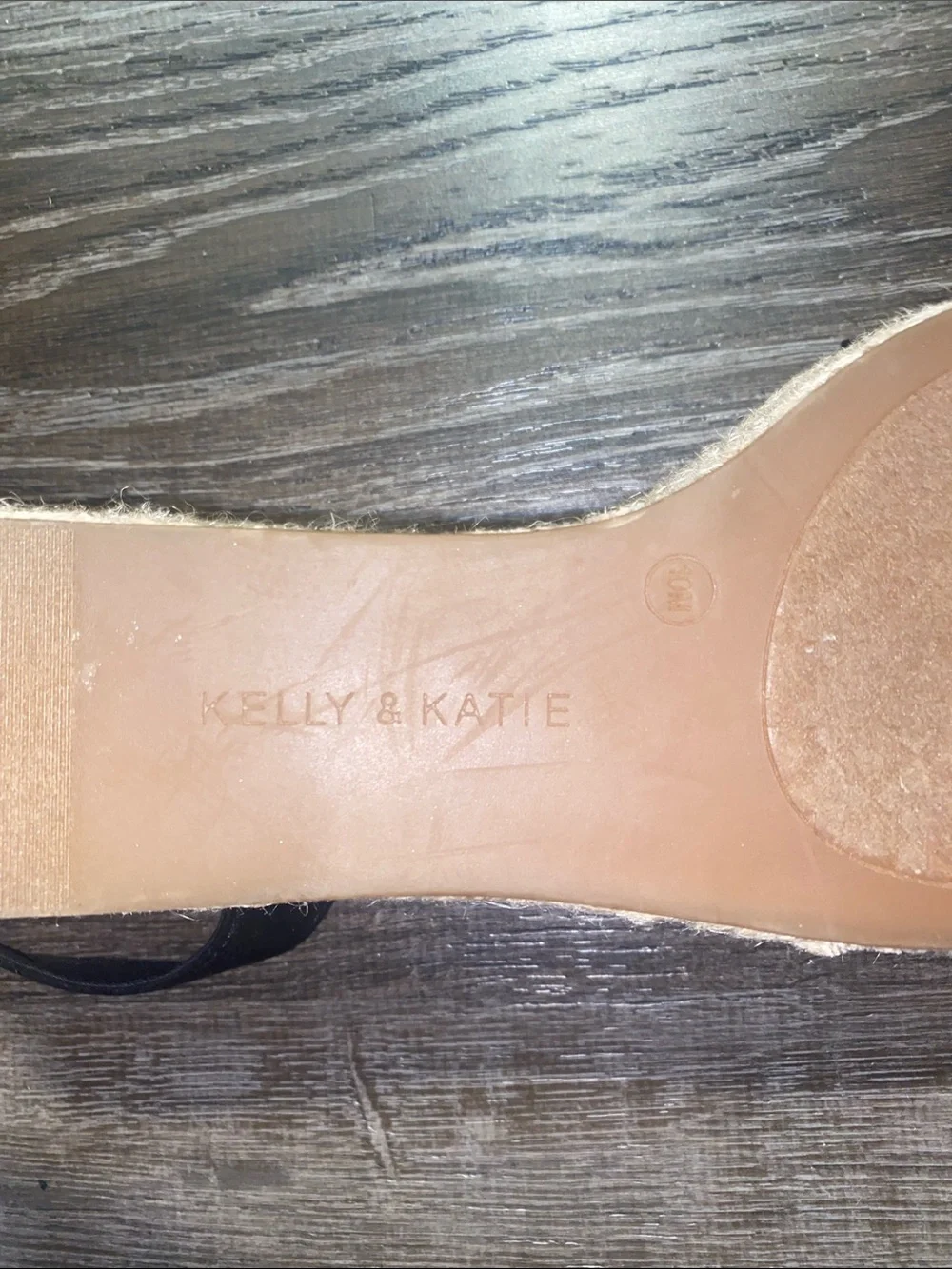 Kelly & Katie Black Espadrille Wedge Ankle-Tie Sandals